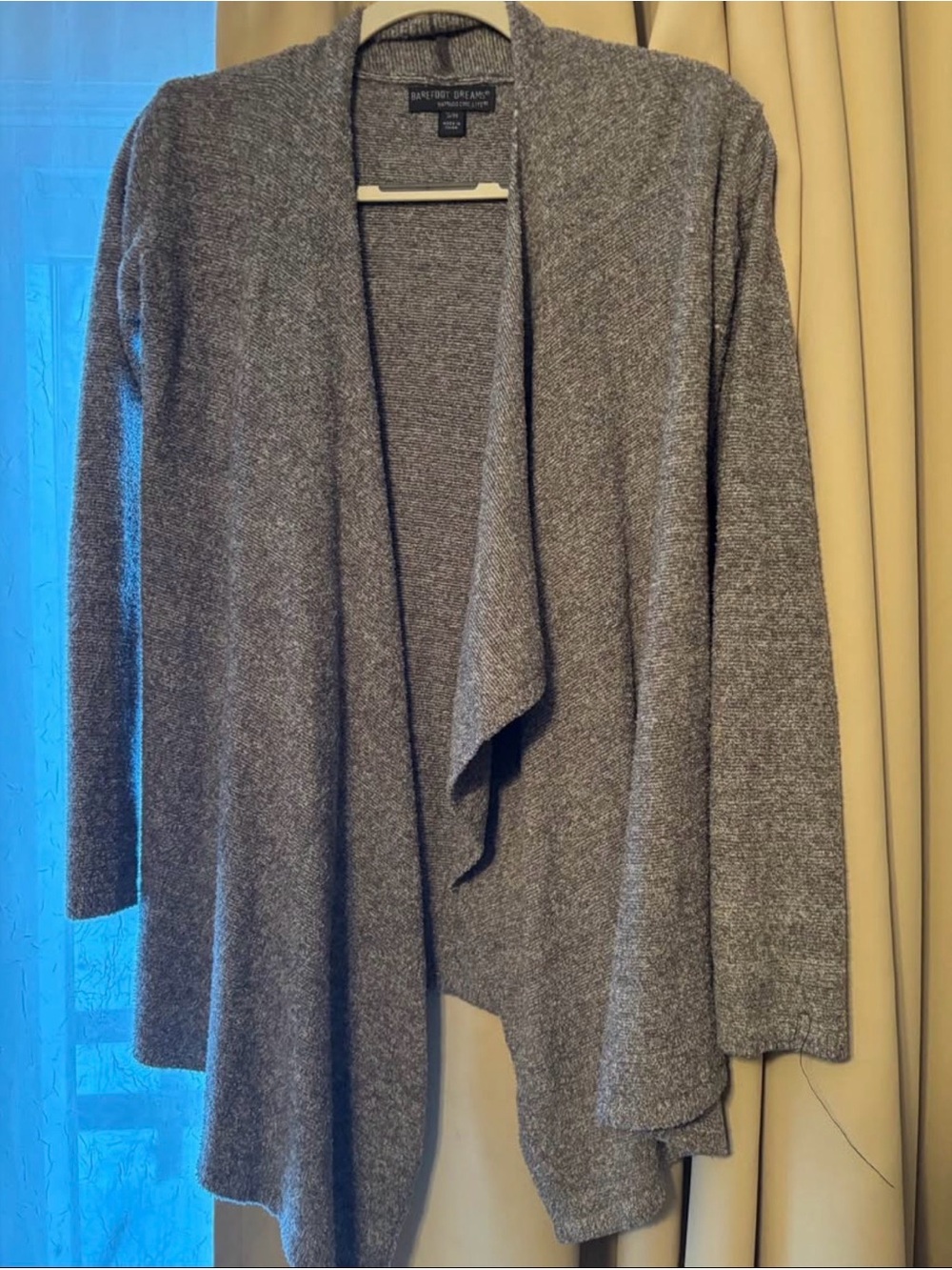 Barefoot Dreams Open-Front Draped Cardigan - Gray